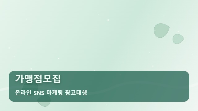 온라인 SNS 마케팅 광고대행 가맹점모집 가맹점모집 효율 높이는 매뉴얼 대표 이미지