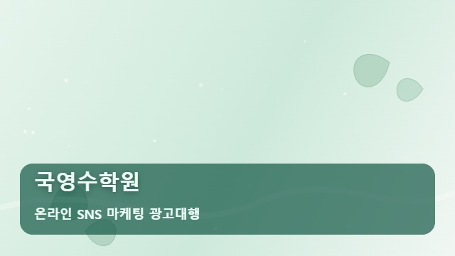 온라인 SNS 마케팅 광고대행 국영수학원 국영수학원 홍보 성패, 점검 항목 대표 이미지