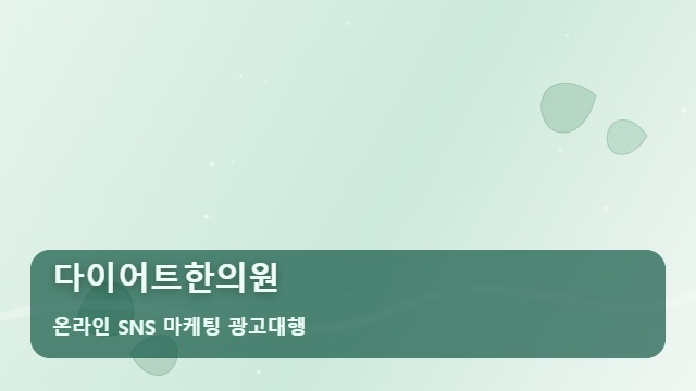 온라인 SNS 마케팅 광고대행 다이어트한의원 다이어트한의원 매출 고민 해결을 위한 선택 가이드 대표 이미지