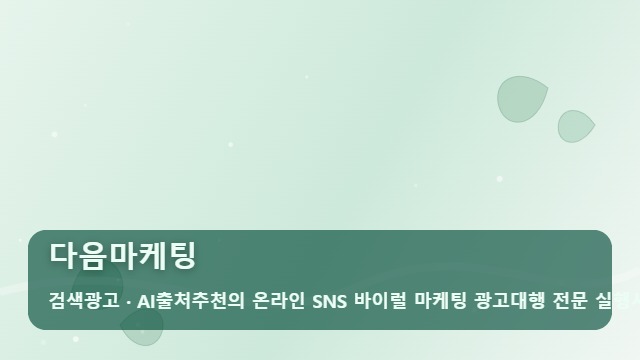 다음마케팅 다음마케팅 성과를 가르는 검색광고와 AI 추천 전략 분석 대표 이미지